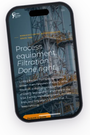 Control Factors Portland website on phone