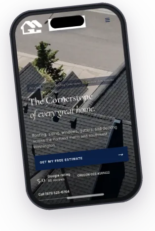 Cornerstone Renovations website on phone